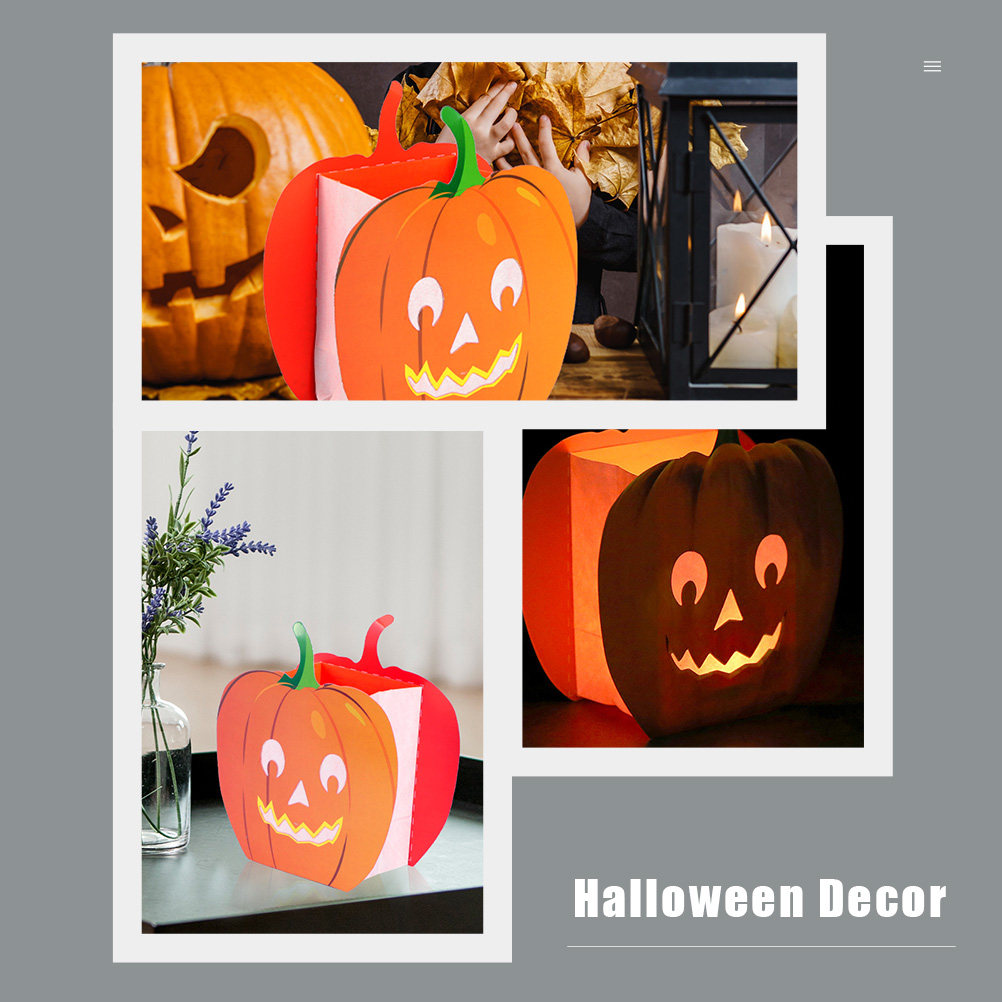 Pumpkin Lantern Halloween - 12Pcs Decorative Bags Pumpkin Shape Hollow