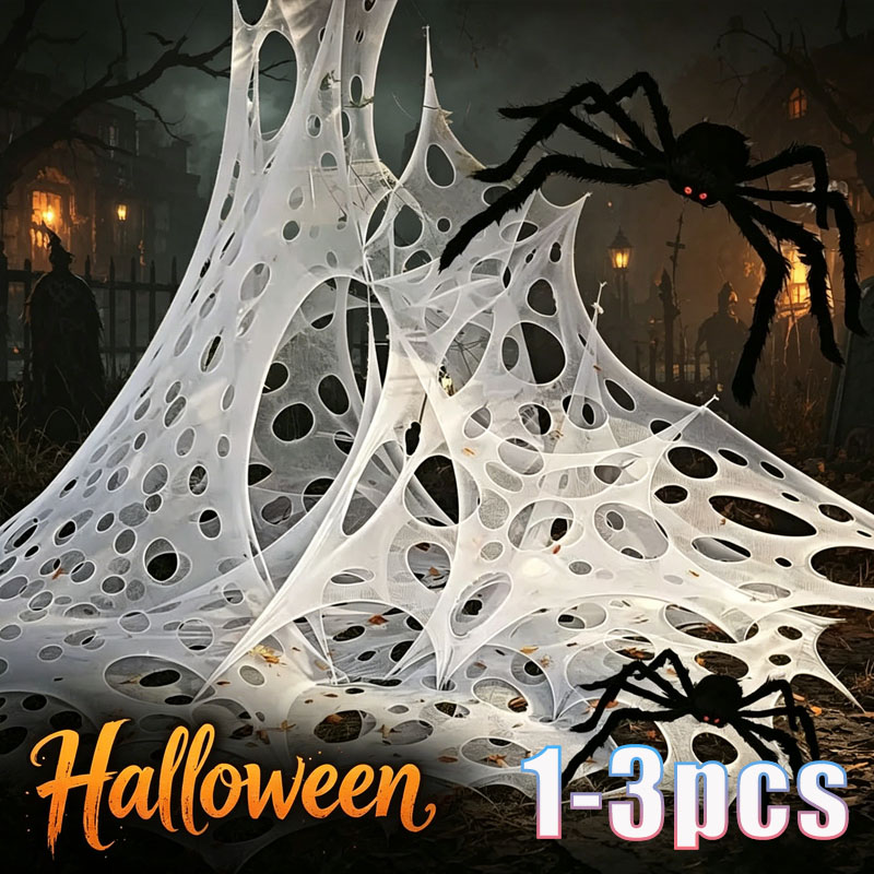 1x2m 1X4m 2x4m Fake Spider Web - Spider Web Halloween Decoration ulasan dan harga