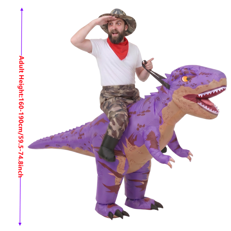 Funny Camo purple T-Rex Inflat - Halloween Costume Adult ulasan dan harga