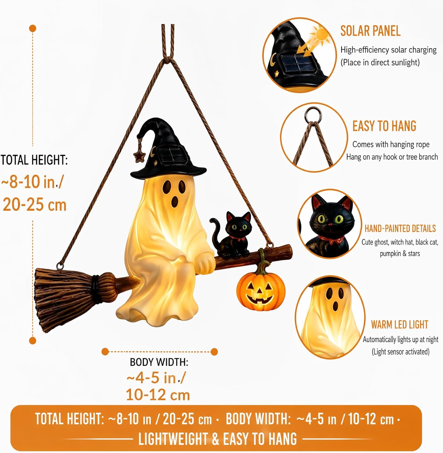 Solar Ghost Chandelier Hallowe - Pumpkin Lantern Halloween ulasan dan harga