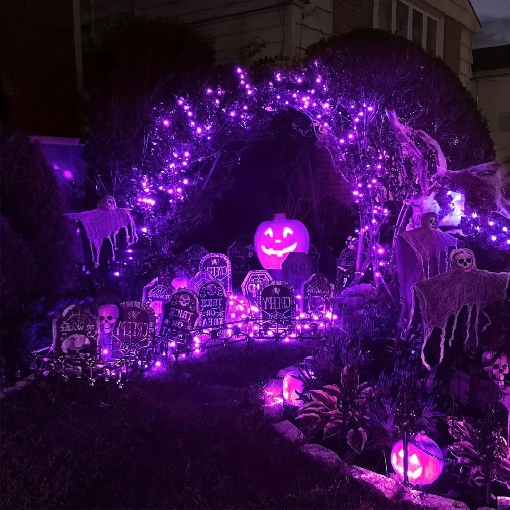 1/2PC12M100LED Halloween Decor - Halloween Led String Lights Orange ulasan dan harga