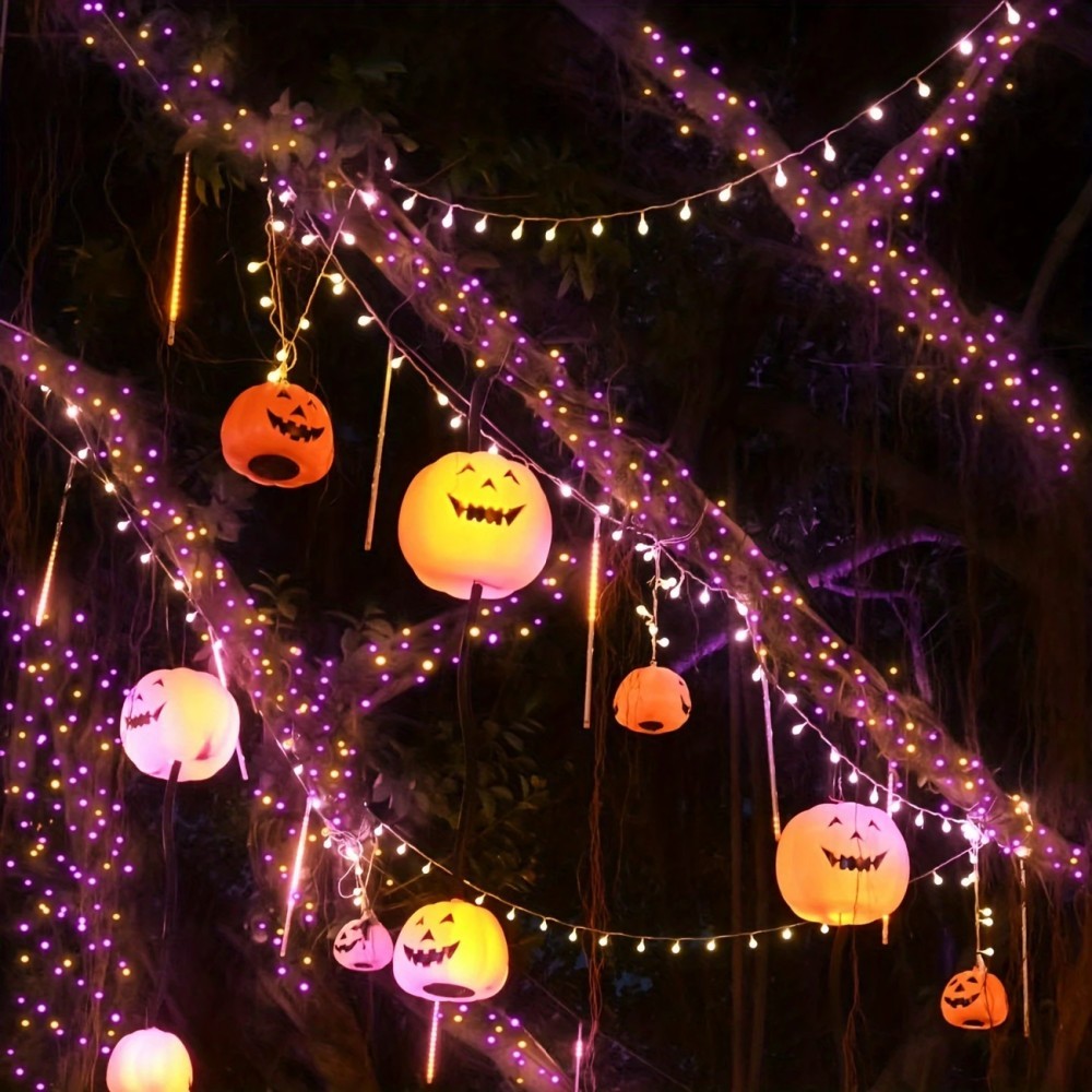 1/2PC12M100LED Halloween Decor - Halloween Led String Lights Orange ulasan dan harga