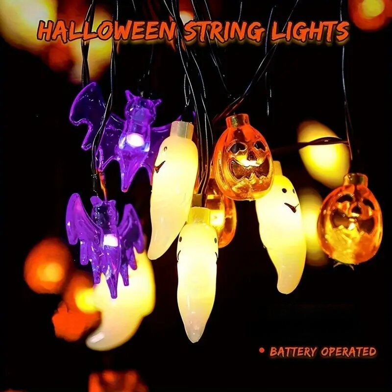 Cute Pumpkin Bat Ghost Hallowe - Halloween Led String Lights Orange ulasan dan harga