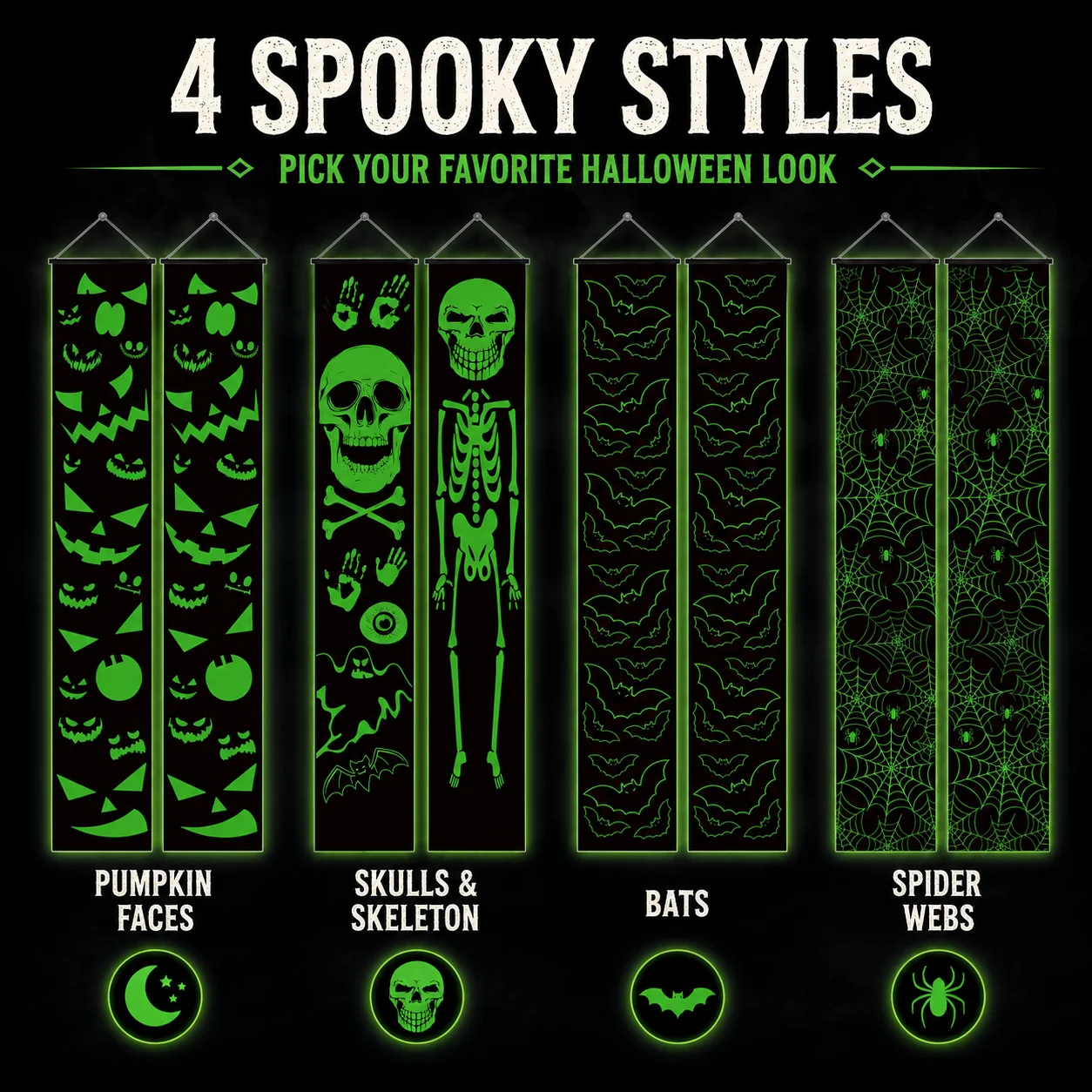 2PCS Glow in the Dark Hallowee - Halloween Skeleton Decoration ulasan dan harga
